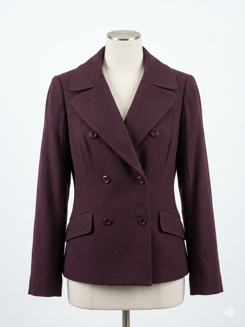 Per Se Double-Breasted Plum Blazer